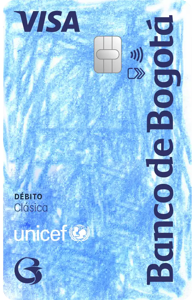 Minicard tarjeta débito unicef Banco de Bogotá