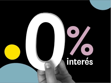 Mano sosteniendo un cero con simbolo porciento y palabra interes